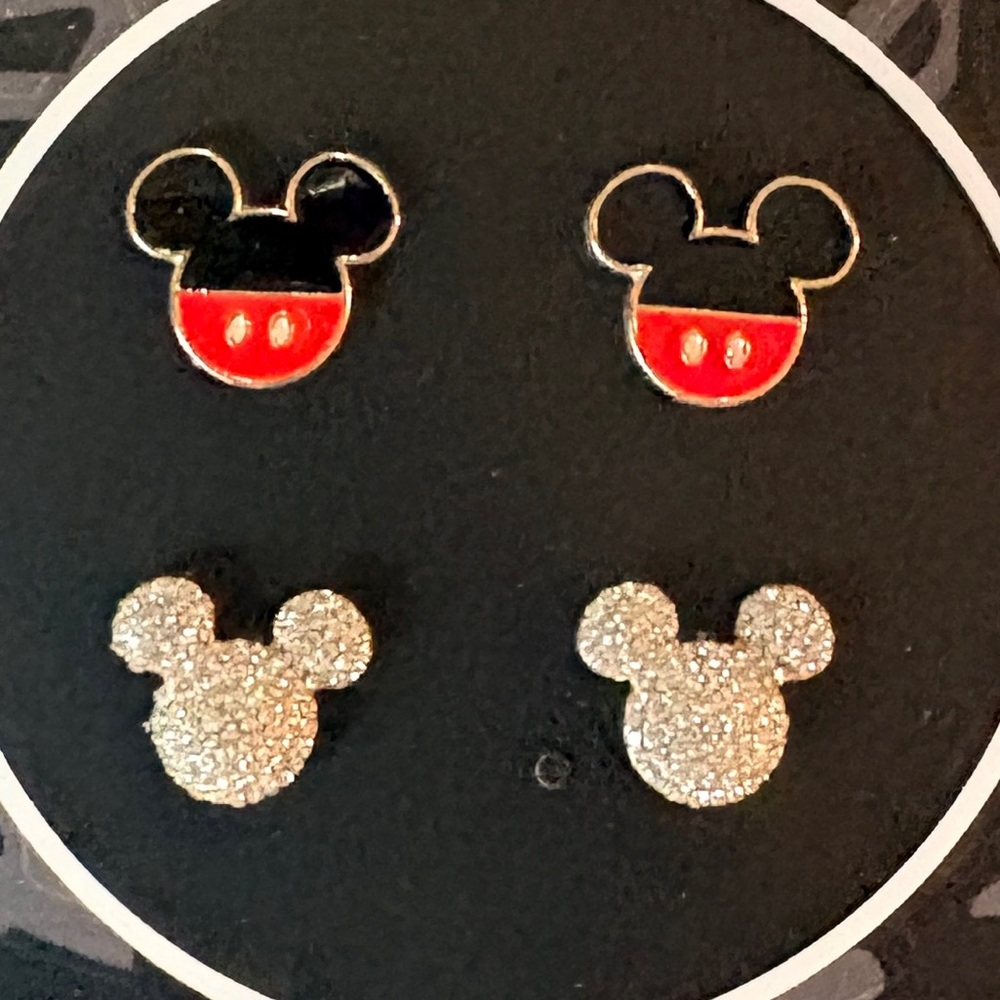 Disney Mickey Mouse Post Earrings - 2 Pairs NWT